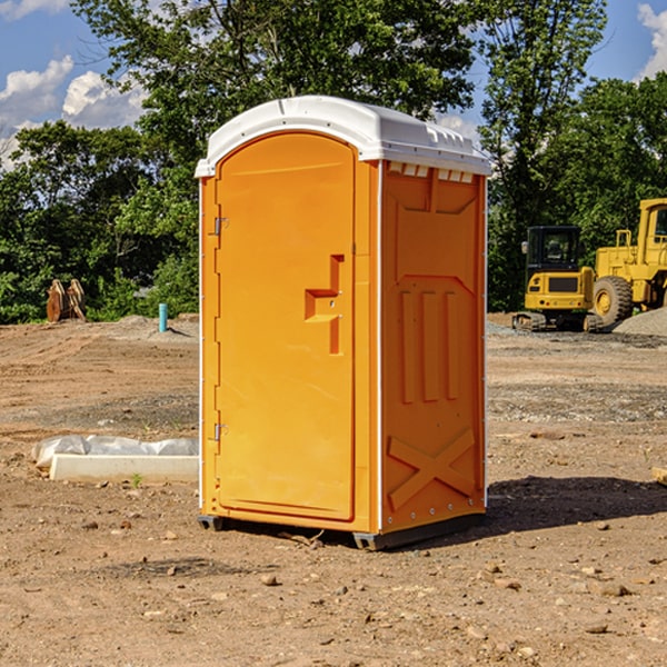 how often are the porta potties cleaned and serviced during a rental period in Navarino WI